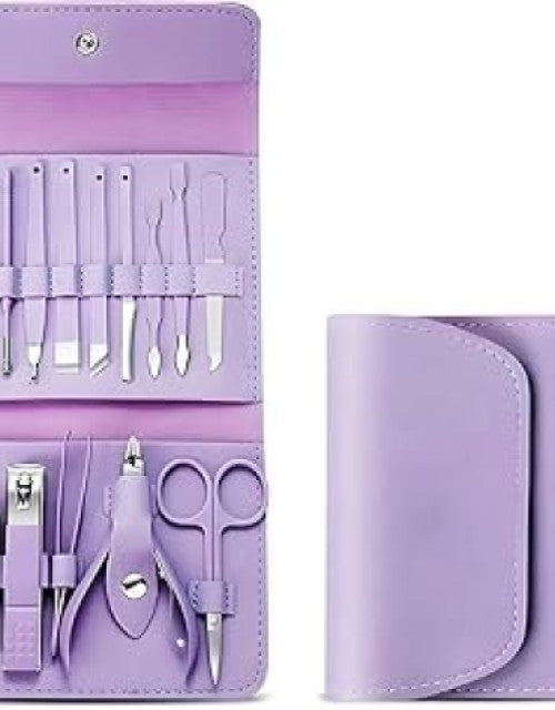 Manicure Set Nail Clipper Kit - 16 Pieces Stainless Steel Manicure Kit - Nail Care Tools for Hand & Feet